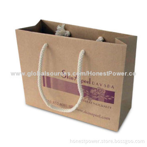 Retail Paper Bag with Cotton Rope, Customized Sizes are Accepted
